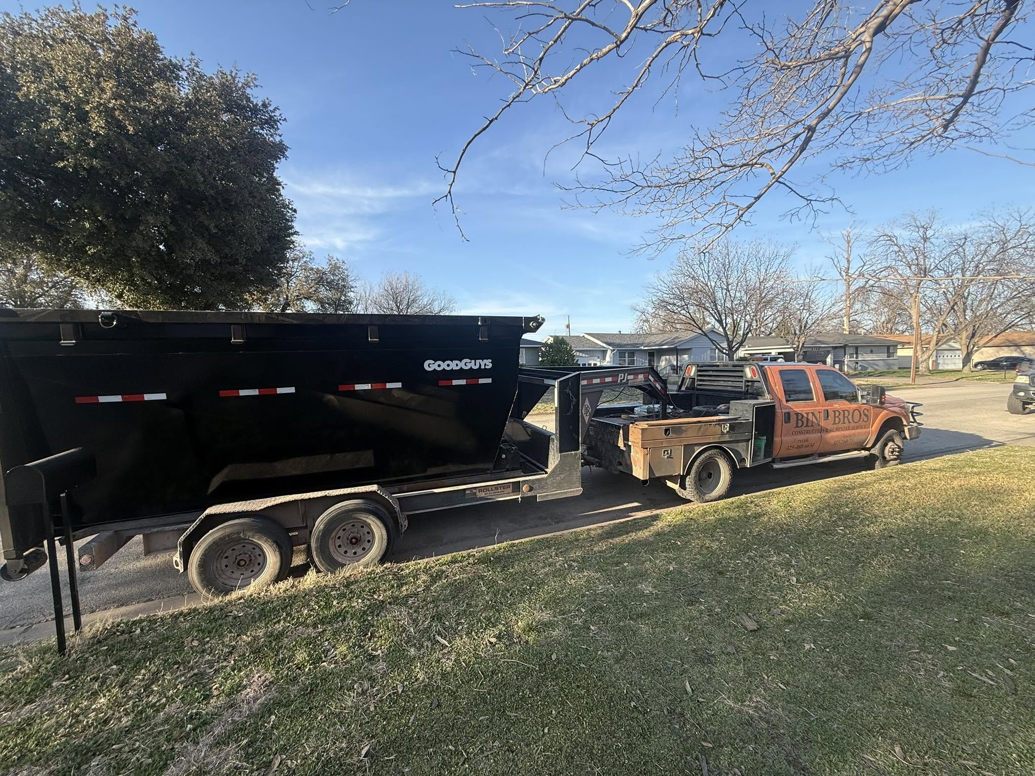 Roll-off support where work happens — real Bin Bros project photography