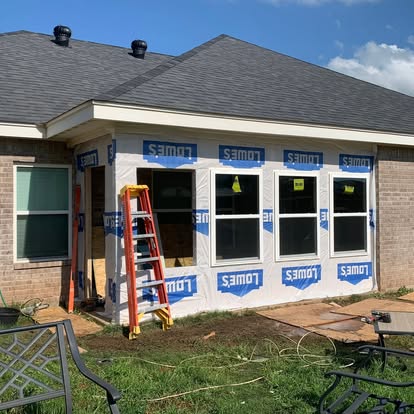 Exterior remodeling work in progress
