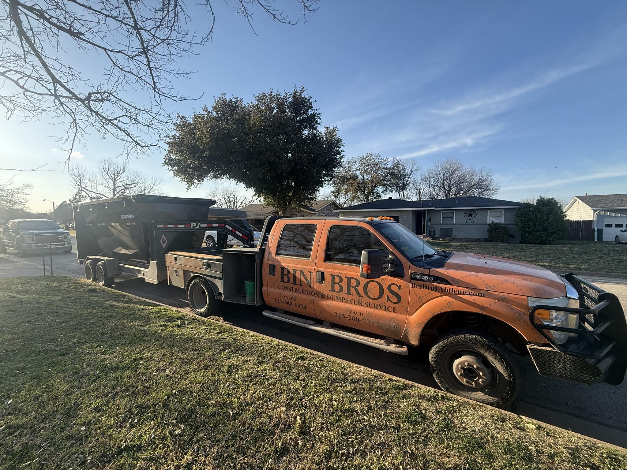 Bin Bros equipment supporting an active Abilene-area jobsite
